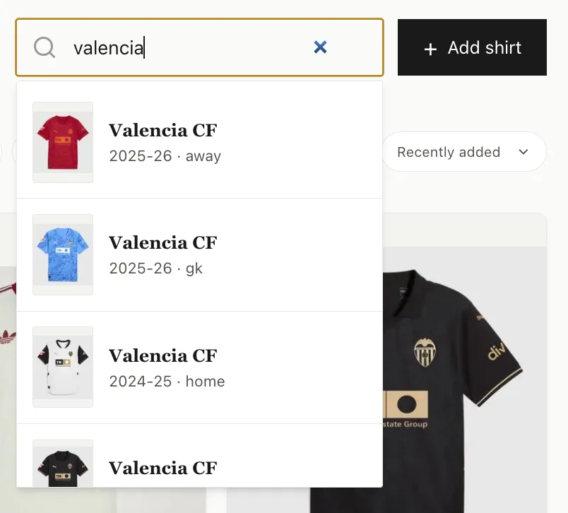 KitRoom kit search and quick-add